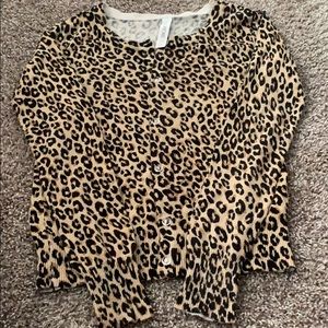 Girls cheetah print cardigan